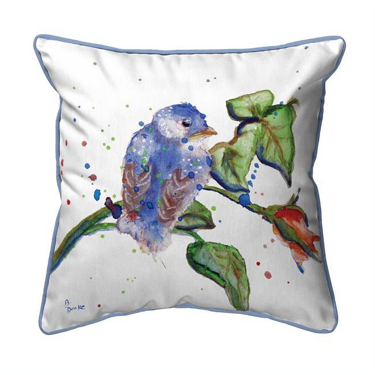 12 x 12 in. Betsys Blue Bird Small Outdoor & Indoor Pillow