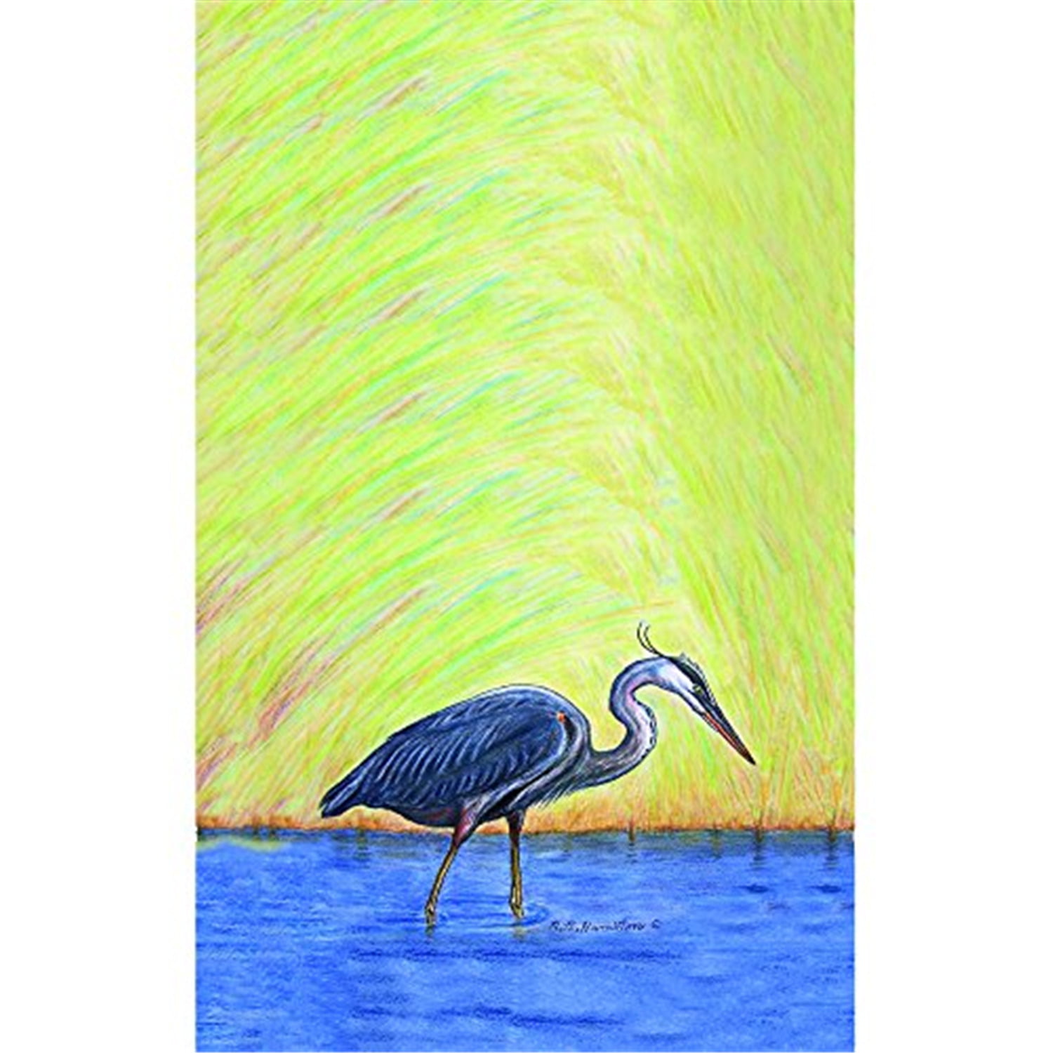 Picture of Betsy Drake KT027 Blue Heron Kitchen Towel