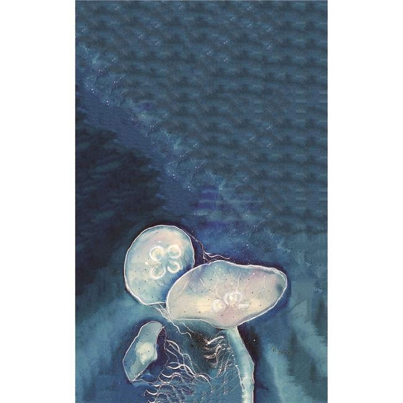 Picture of Betsy Drake KT174 Blue Jellyfish Kitchen Towel