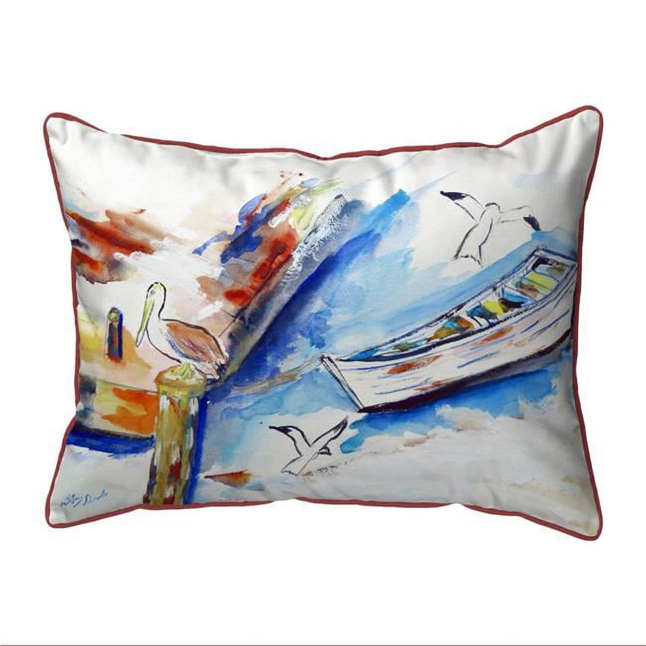 20 x 24 in. Rowboat & Birds Extra Large Pillow