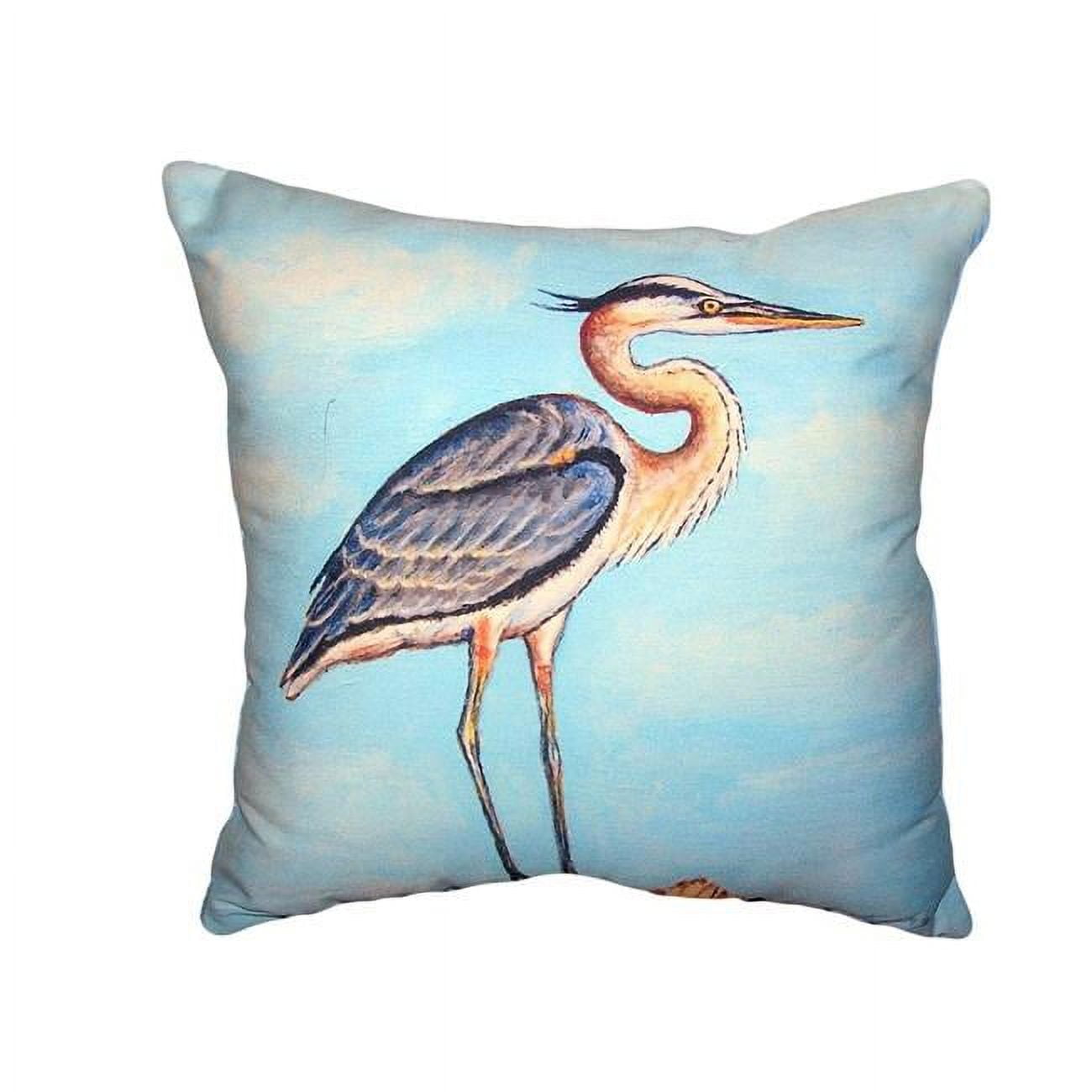 18 x 18 in. Blue Heron on Stump No Cord Pillow