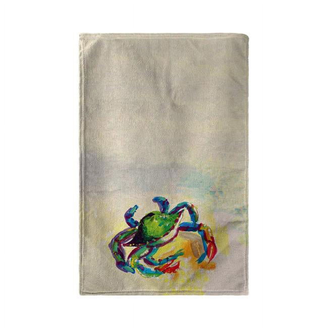 Picture of Betsy Drake KT267 Teal Crab Kitchen Towel