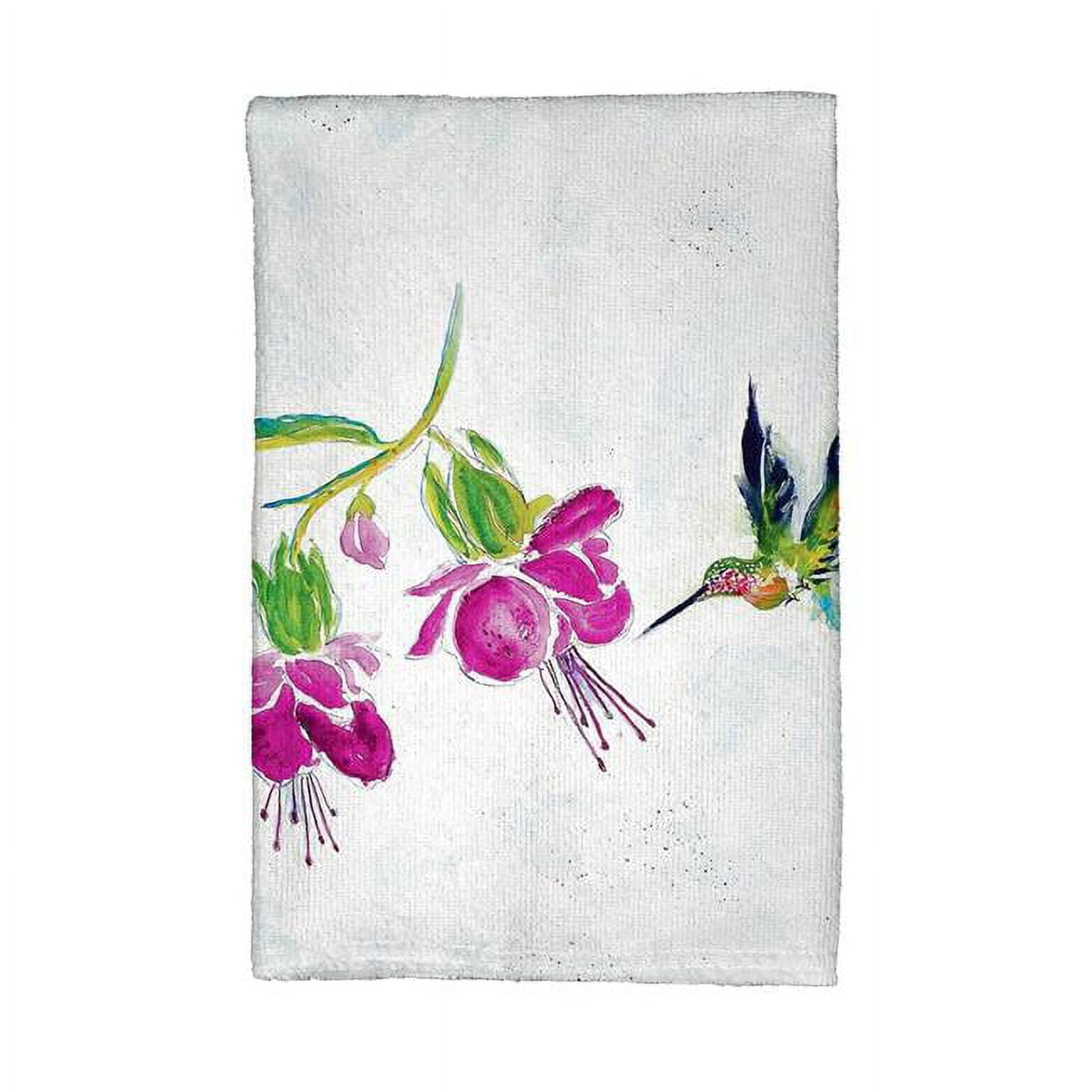 Picture of Betsy Drake KT940 Purple Hummingbird Kitchen Towel
