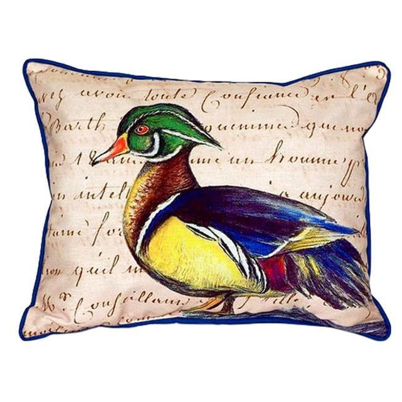 16 x 20 in. Male Wood Duck Script Large Indoor & Outdoor Pillow