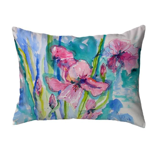 16 x 20 in. Pink Iris Non-Corded Indoor & Outdoor Pillow
