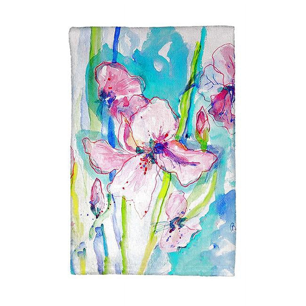 Picture of Betsy Drake KT1017 Pink Iris Kitchen Towel