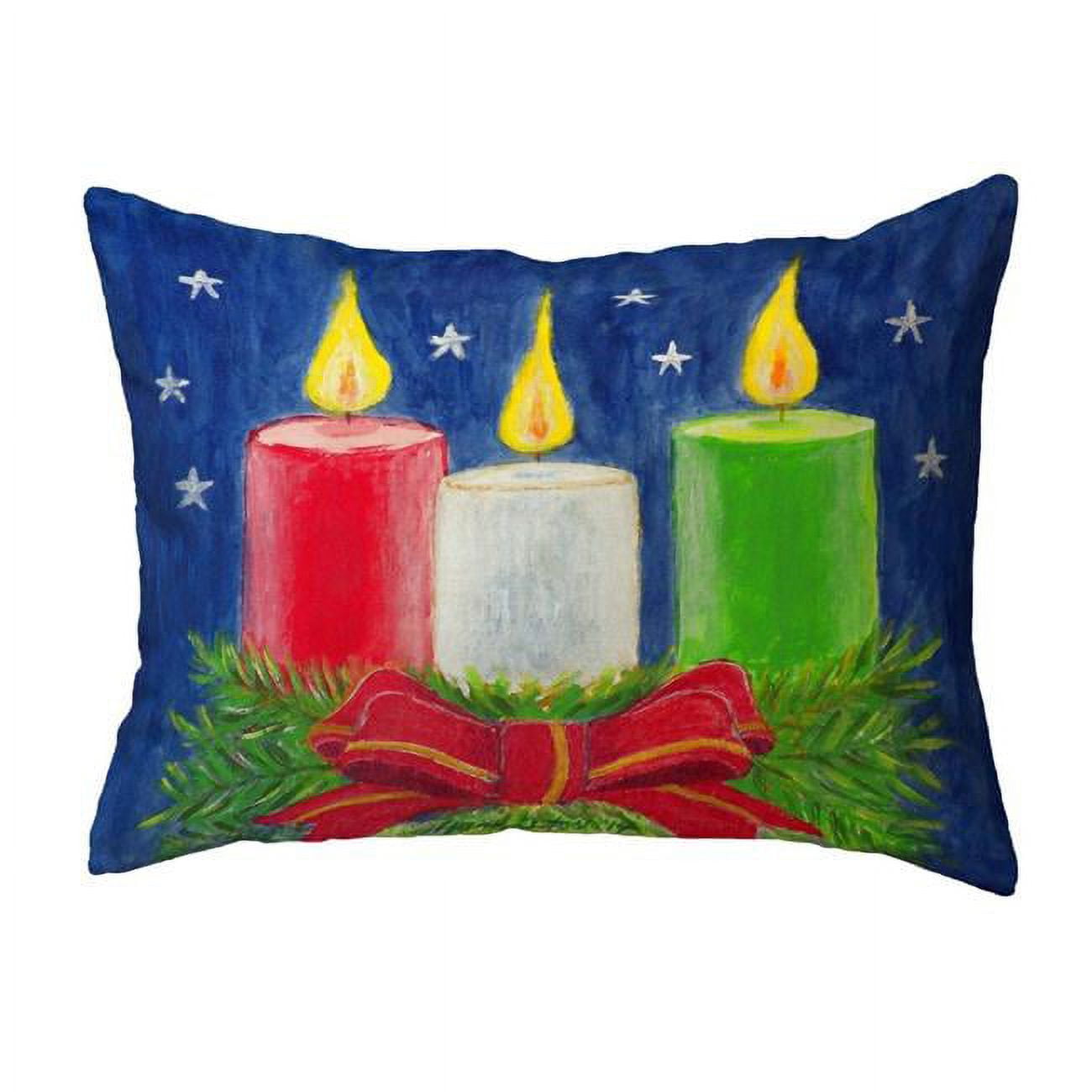 11 x 14 in. Christmas Candles Small No-Cord Pillow