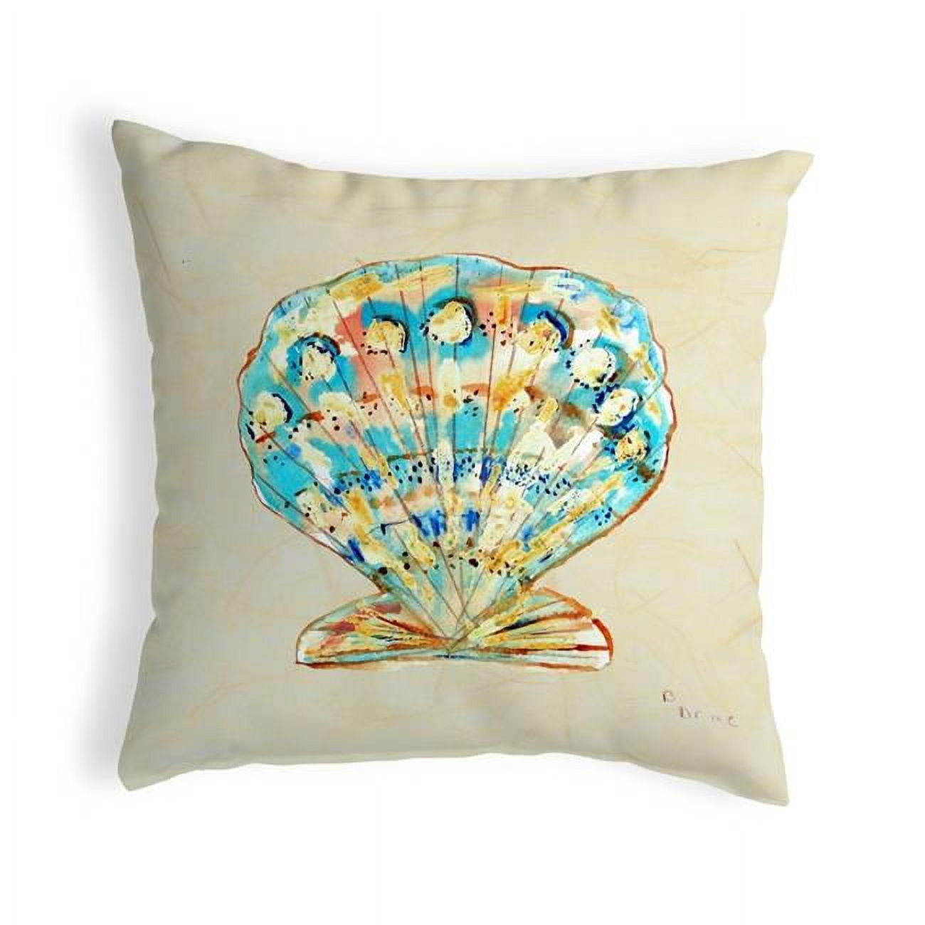 12 x 12 in. Teal Scallop Small No-Cord Pillow