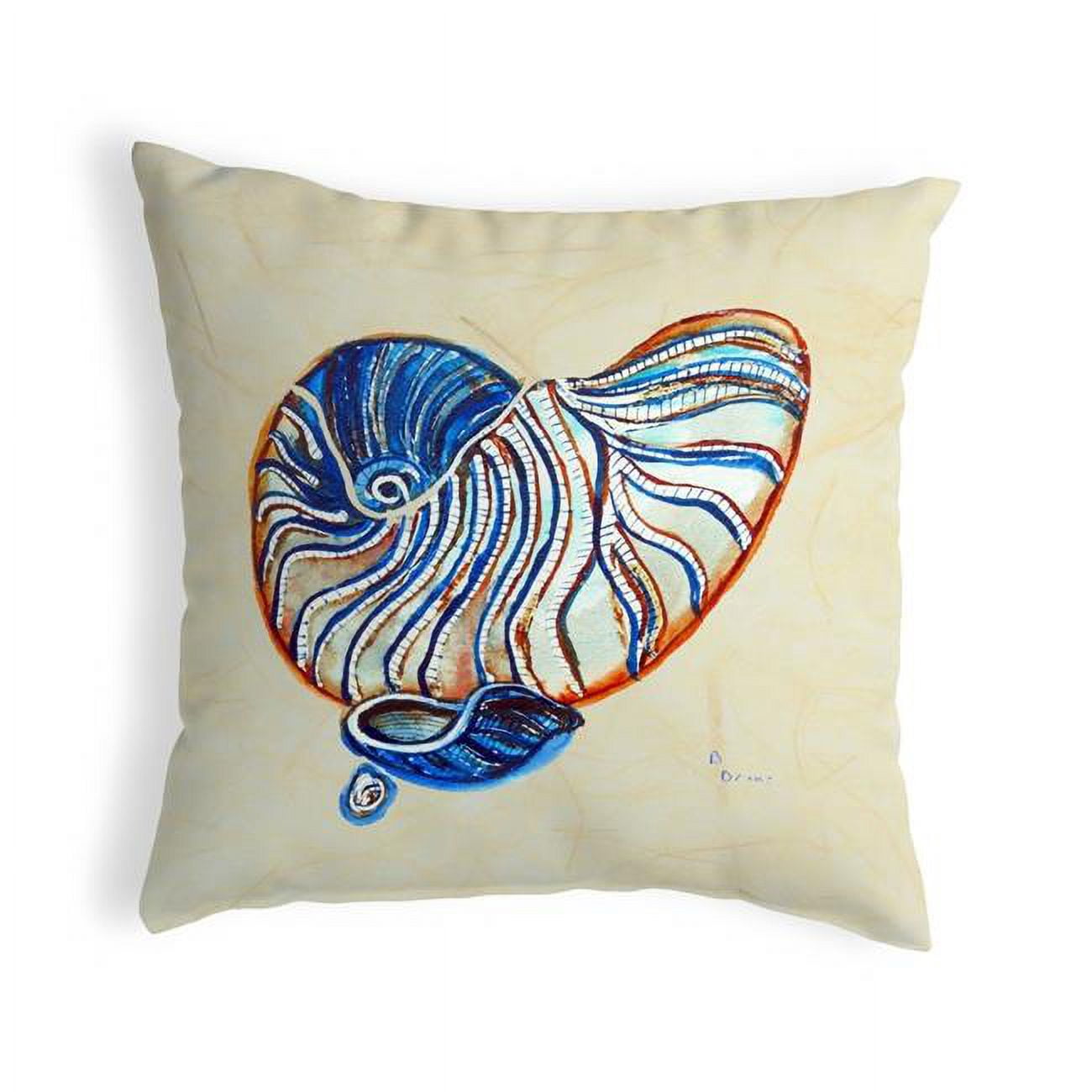 12 x 12 in. Betstys Nautilus Small No-Cord Pillow
