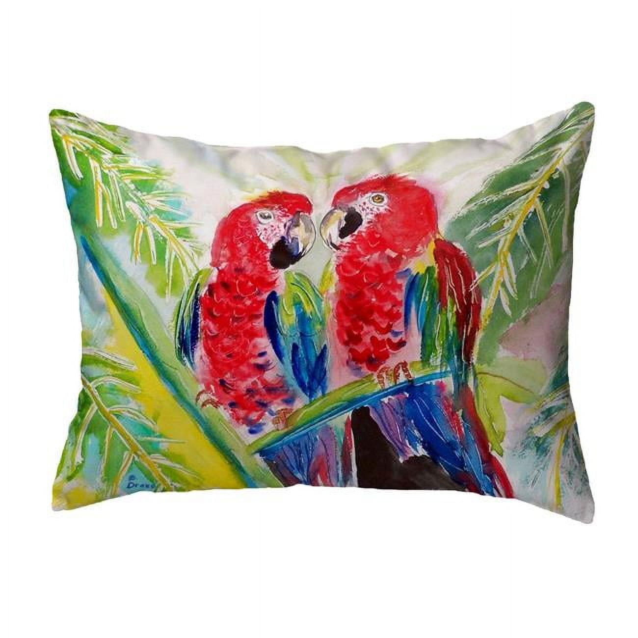 11 x 14 in. Two Parrots Small No-Cord Pillow