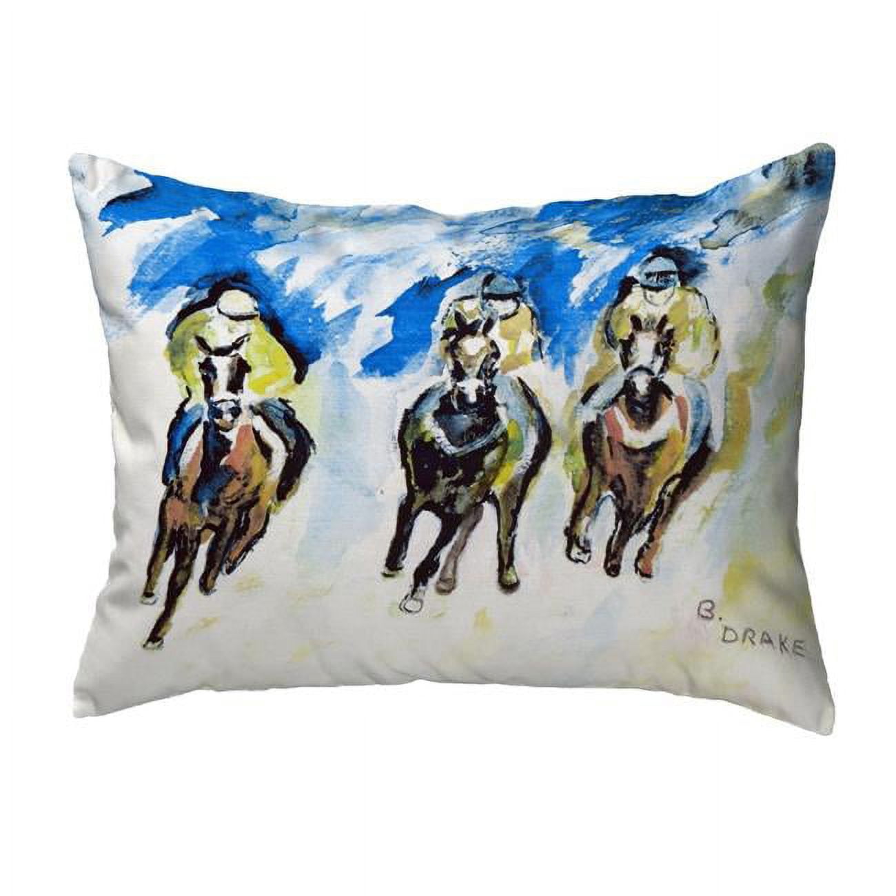 11 x 14 in. Three Racing Small No-Cord Pillow