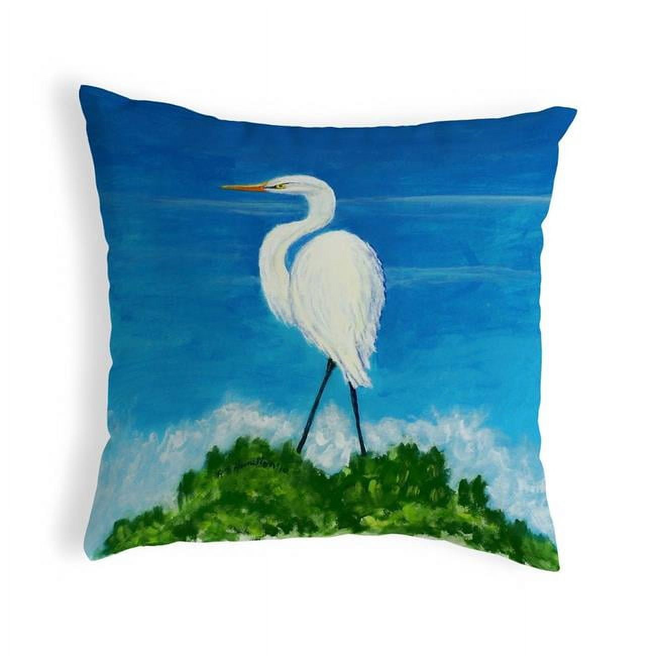 12 x 12 in. Great Egret Small No-Cord Pillow