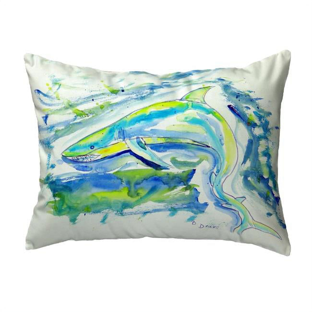 11 x 14 in. Green Shark Small No-Cord Pillow