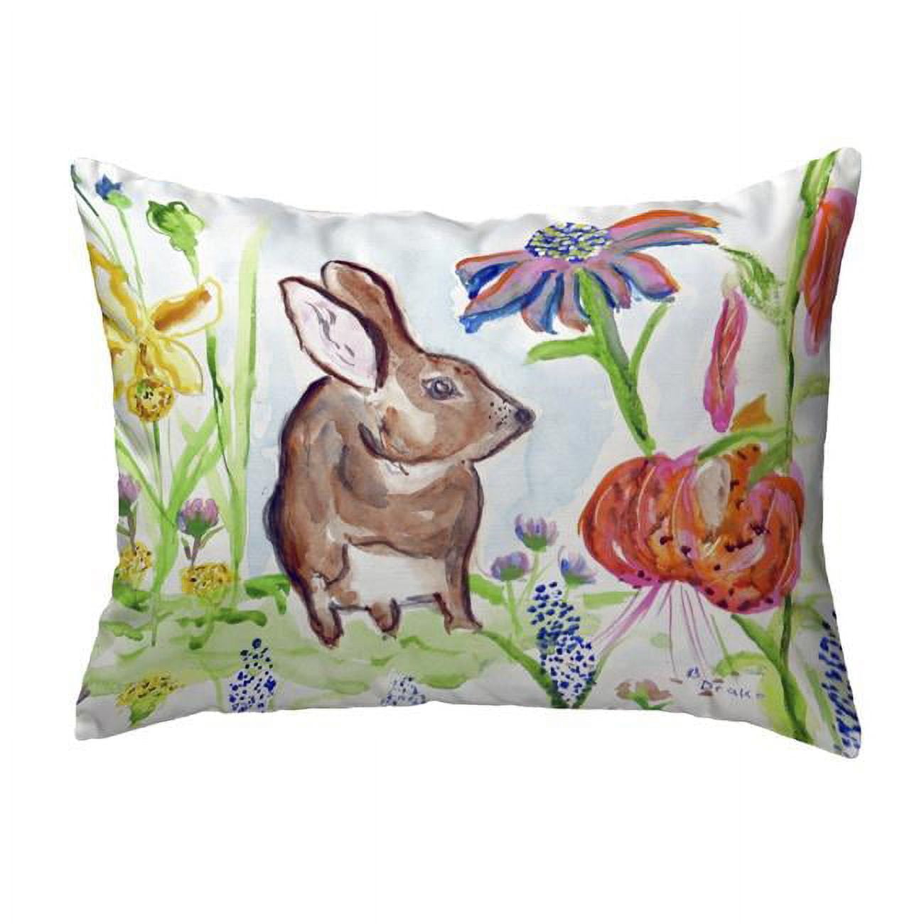 11 x 14 in. Brown Rabbit Right Small No-Cord Pillow