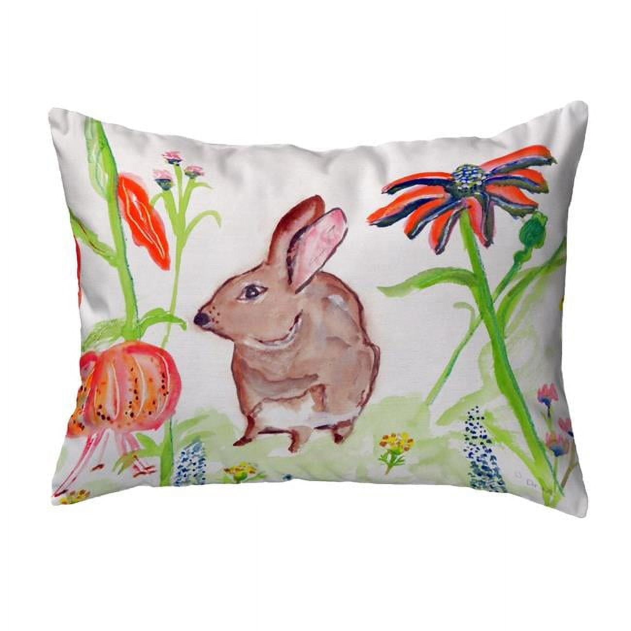 11 x 14 in. Brown Rabbit Left Small No-Cord Pillow