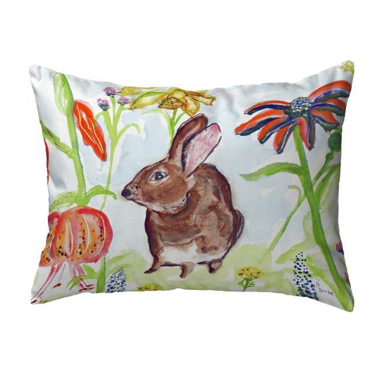 11 x 14 in. Brown Rabbit Left Small No-Cord Pillow