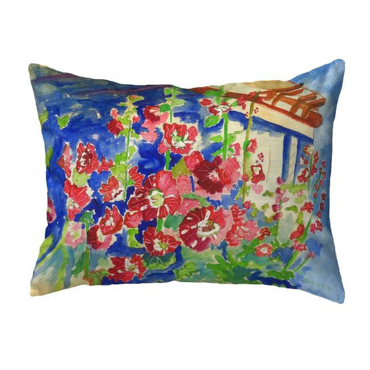 11 x 14 in. Hollyhocks Small No-Cord Pillow