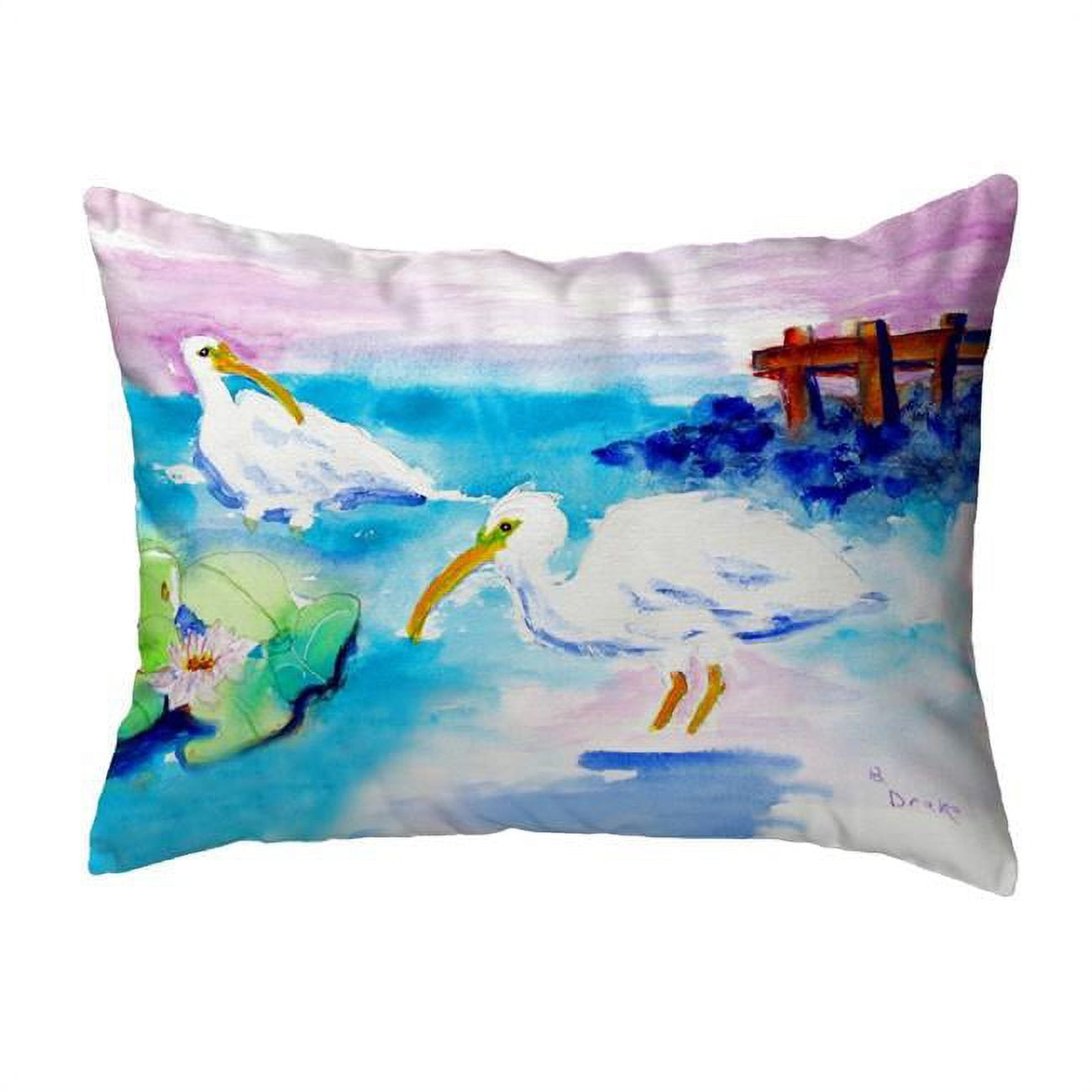 11 x 14 in. Betsys White Ibis Small No-Cord Pillow