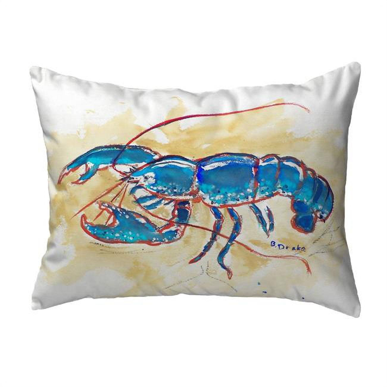 11 x 14 in. Blue Lobster Small No-Cord Pillow