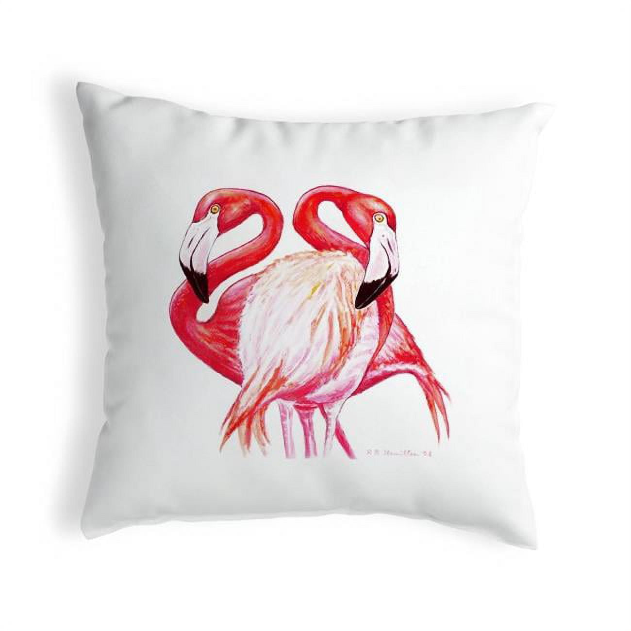 12 x 12 in. Two Flamingos Small No-Cord Pillow