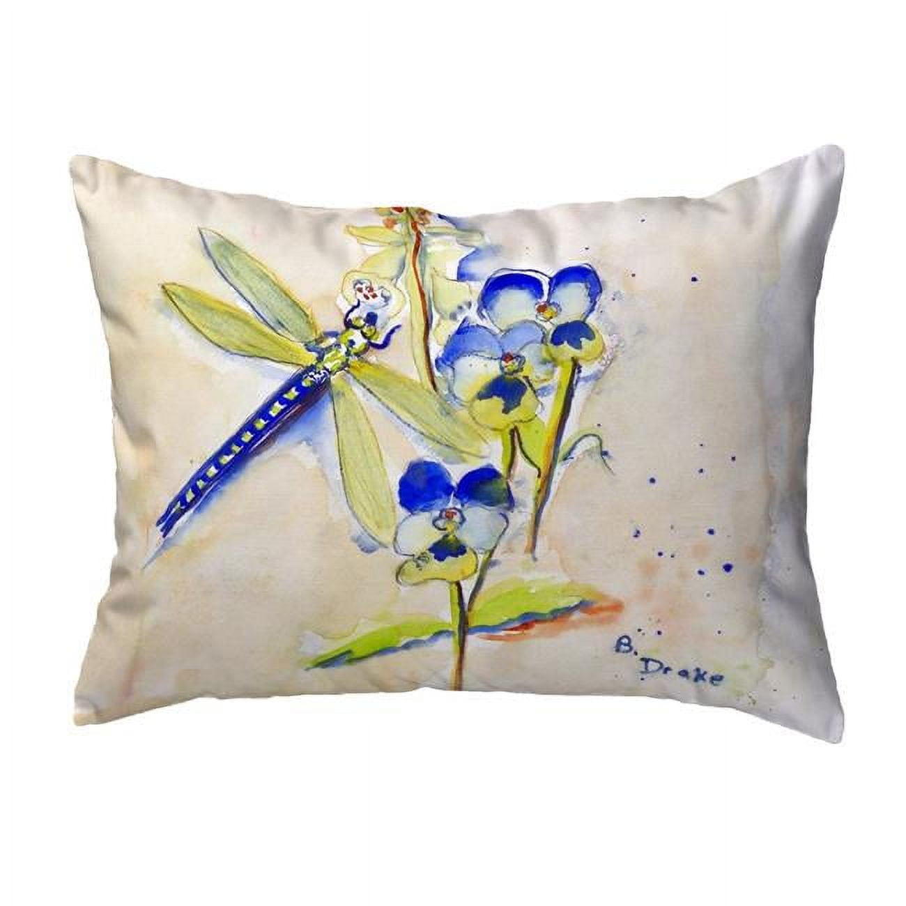 11 x 14 in. Blue Dragonfly Small No-Cord Pillow