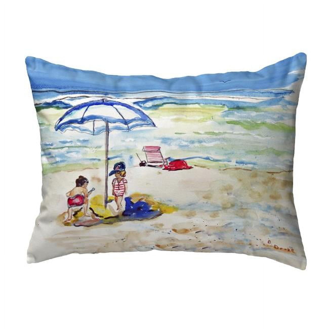 11 x 14 in. Playing on the Beach Small No-Cord Pillow