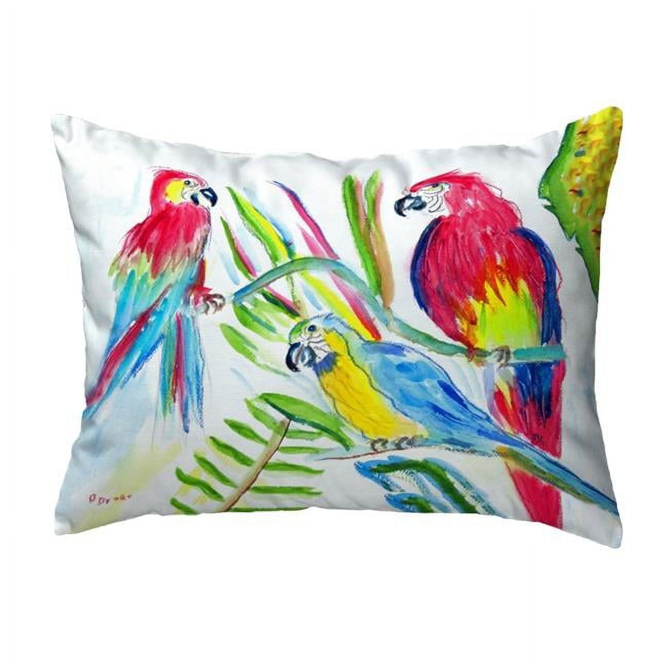 11 x 14 in. Three Parrots Small No-Cord Pillow