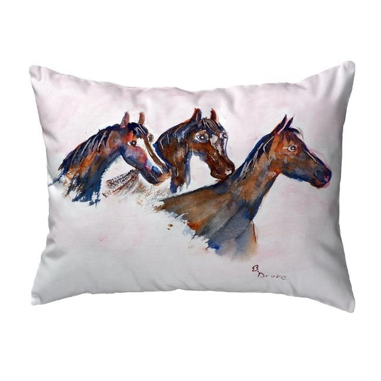 11 x 14 in. Three Horses Small No-Cord Pillow