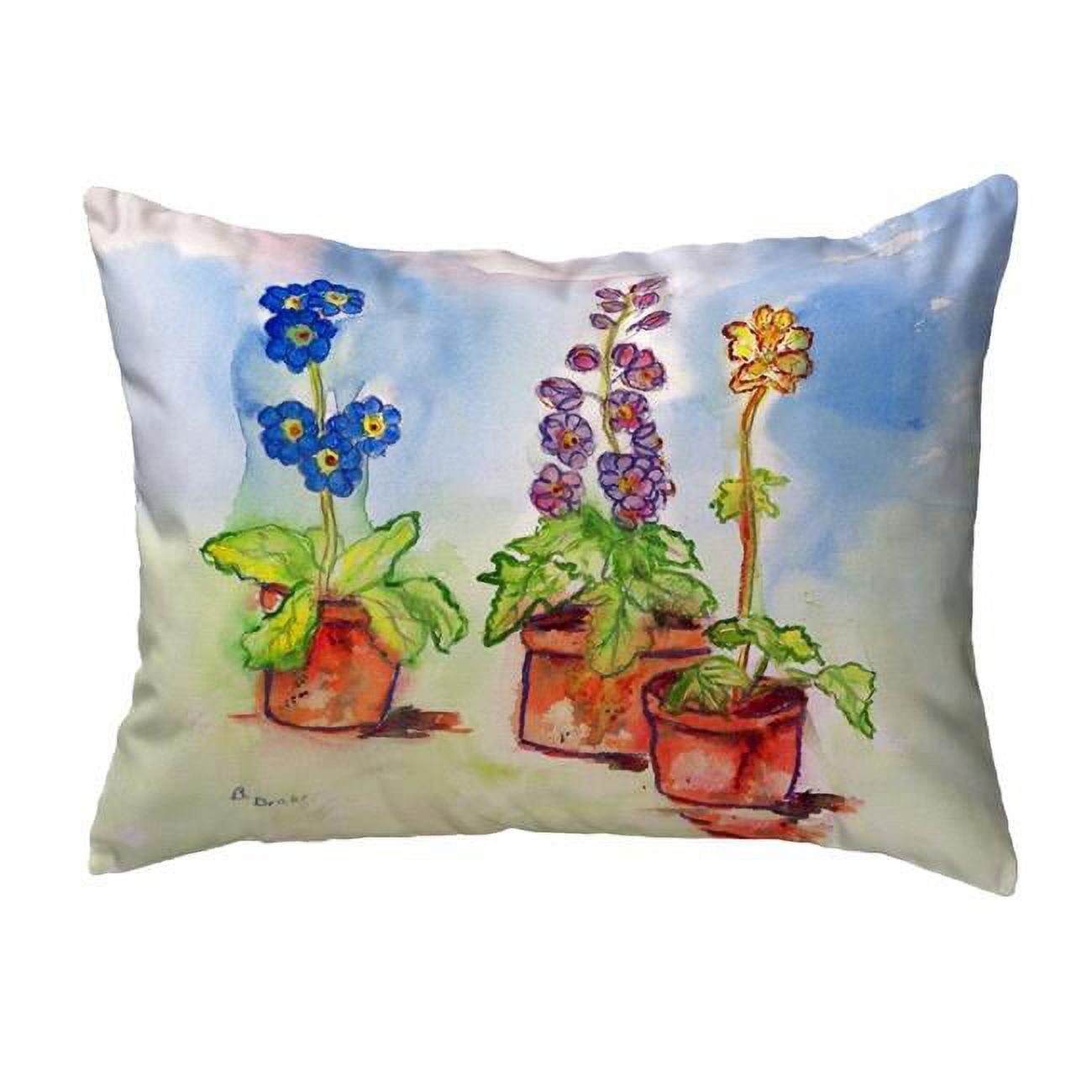 11 x 14 in. Potted Flowers Small No-Cord Pillow