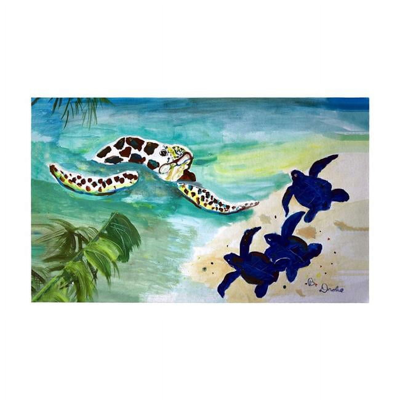 Picture of Betsydrake DM1191G 30 x 50 in. Sea Turtle & Babies Door Mat - Large