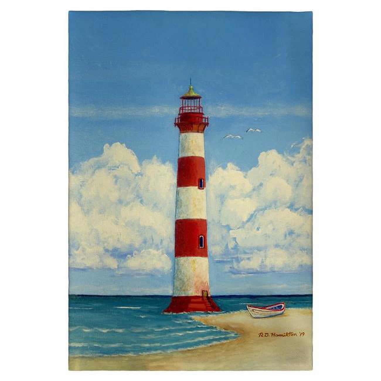 Picture of Betsy Drake GT1124 Morris Island Lighthouse, SC Guest Towel