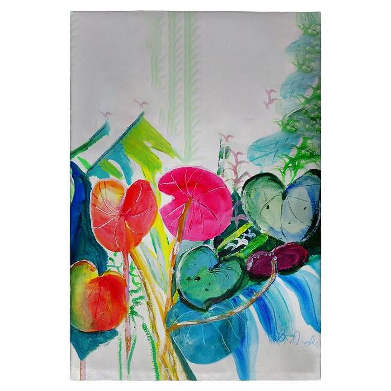 Betsy Drake GT1130 Cyclamen Plant Guest Towel