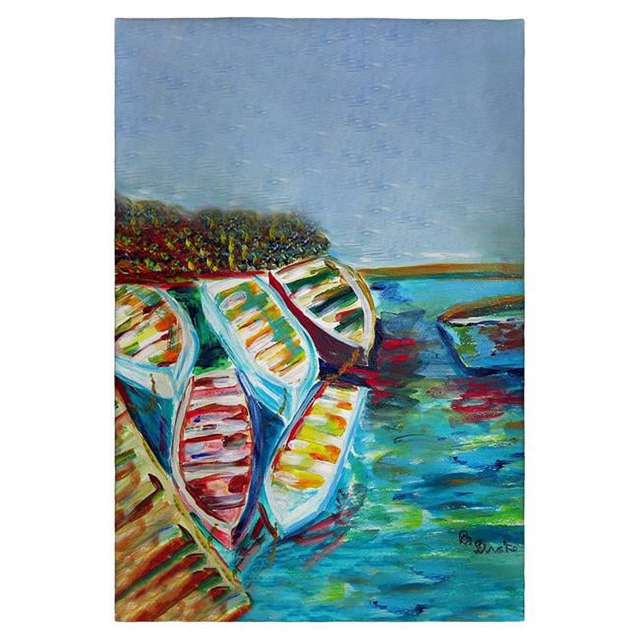 Picture of Betsy Drake GT1142 Six Rowboats Guest Towel
