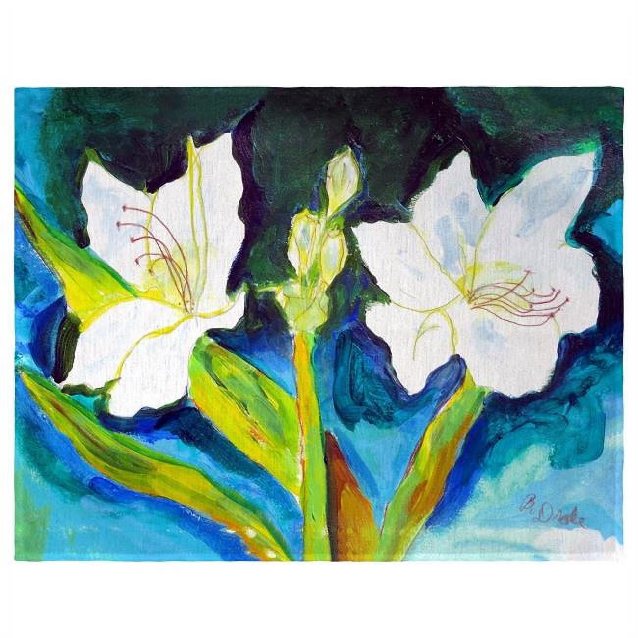 Picture of Betsy Drake PM1139 White Lilies Place Mat - Set of 4