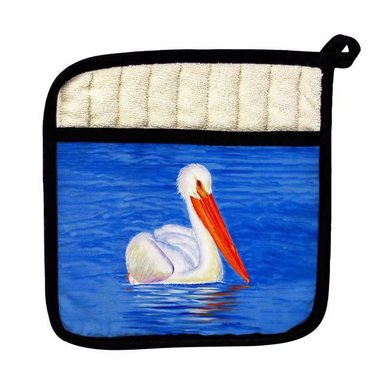 Picture of Betsy Drake PT1131 White Pelican Portrait Pot Holder