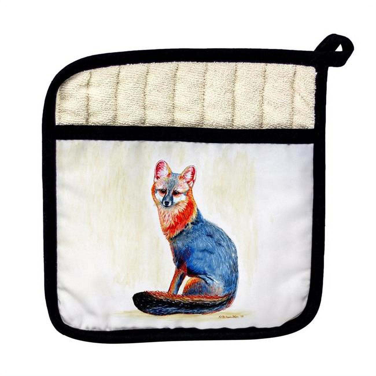 Picture of Betsy Drake PT1149 Gray Fox Pot Holder