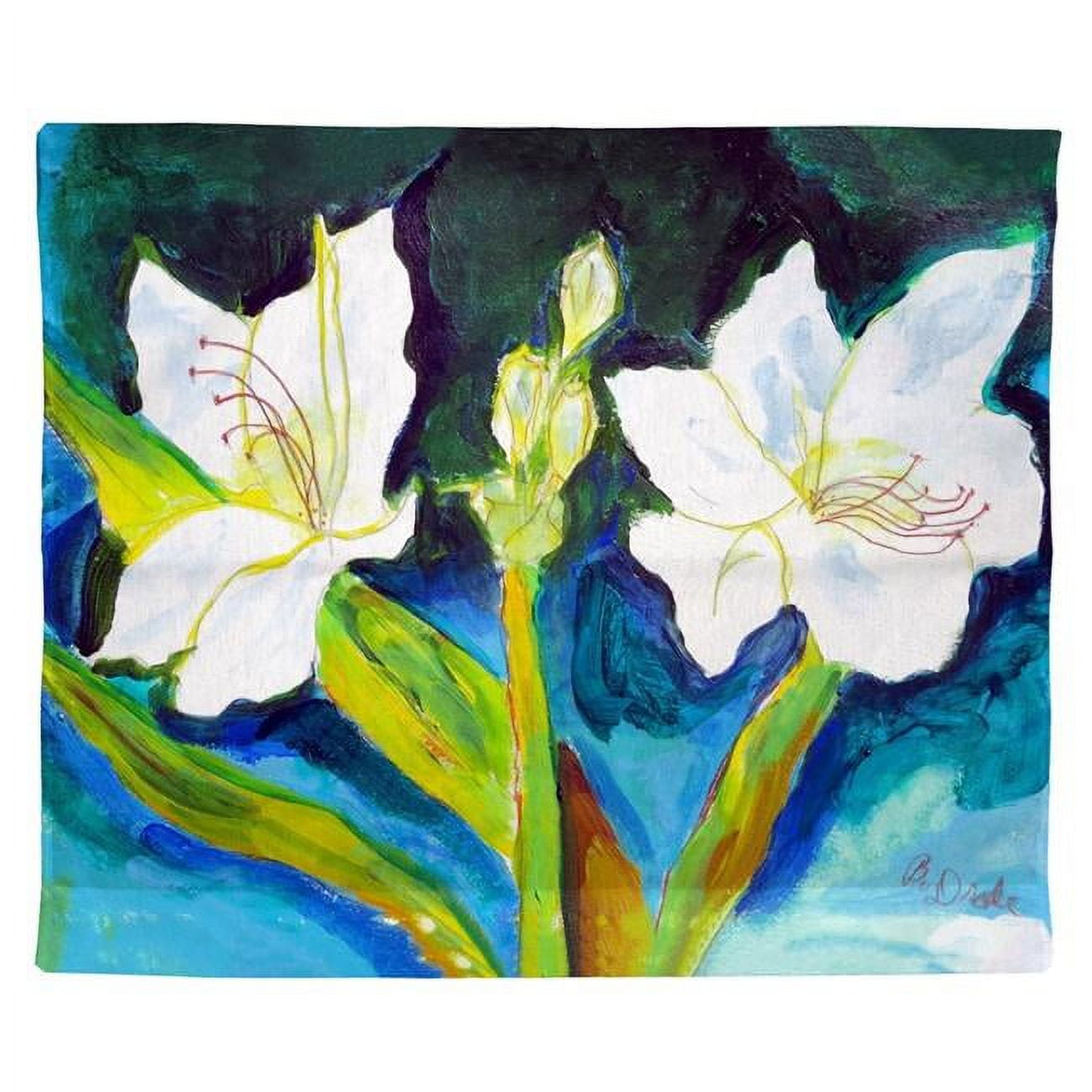 24 x 30 in. White Lilies Outdoor Wall Hanging