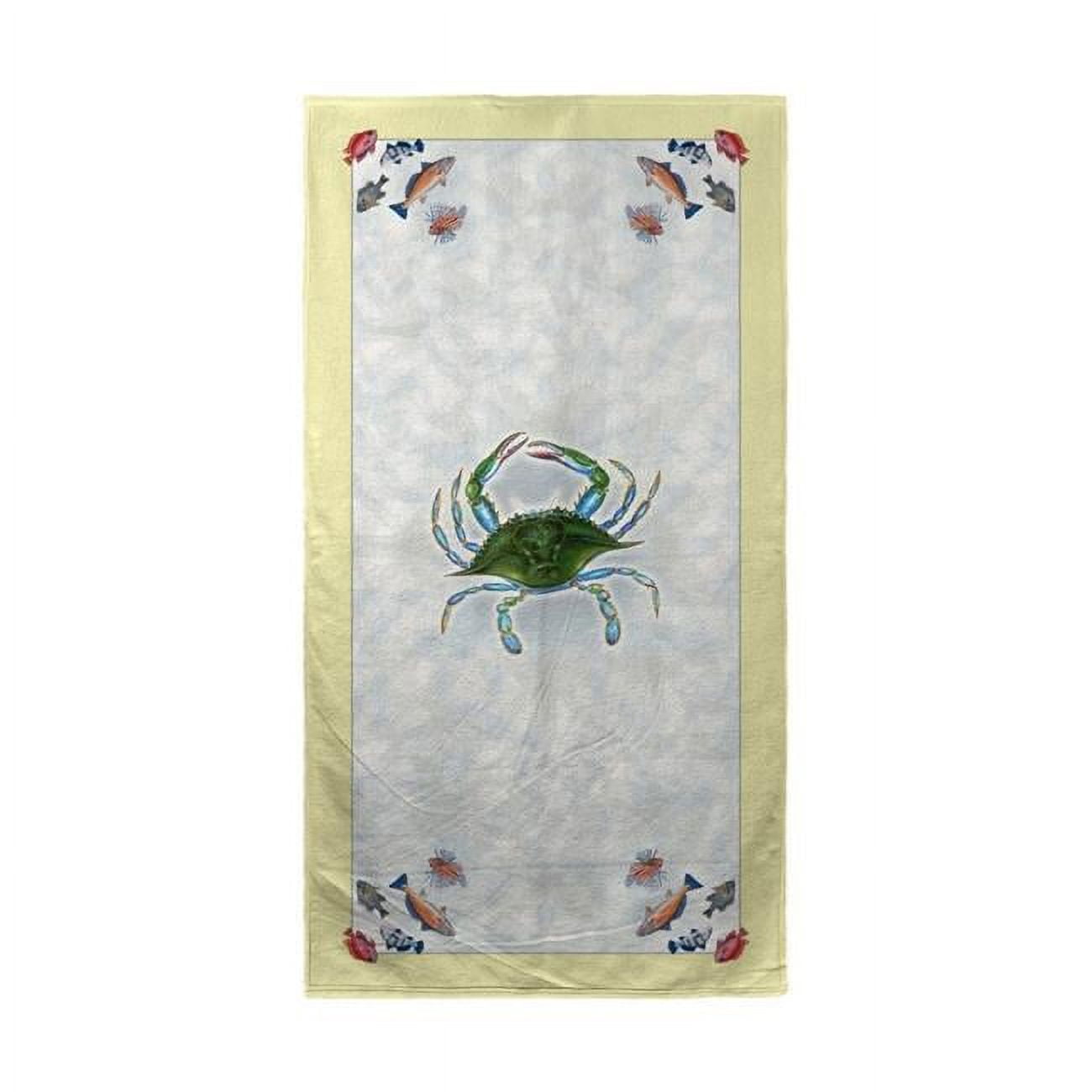 Blue Crab & Fish Beach Towel