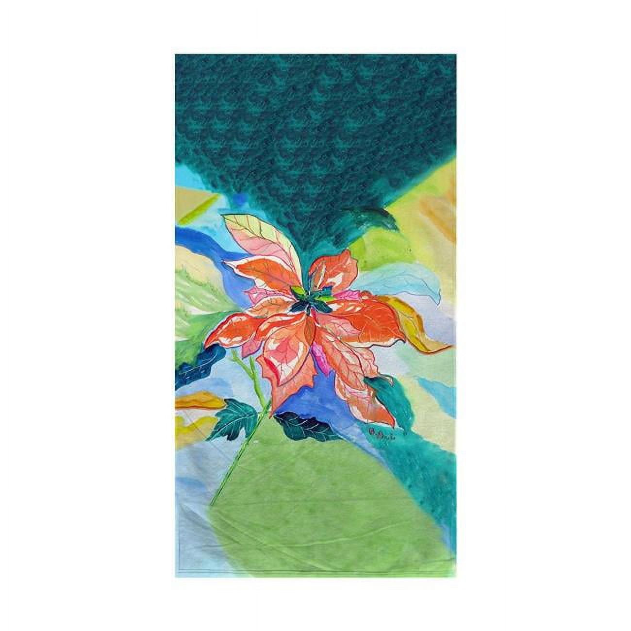 Peach Poinsettia Beach Towel
