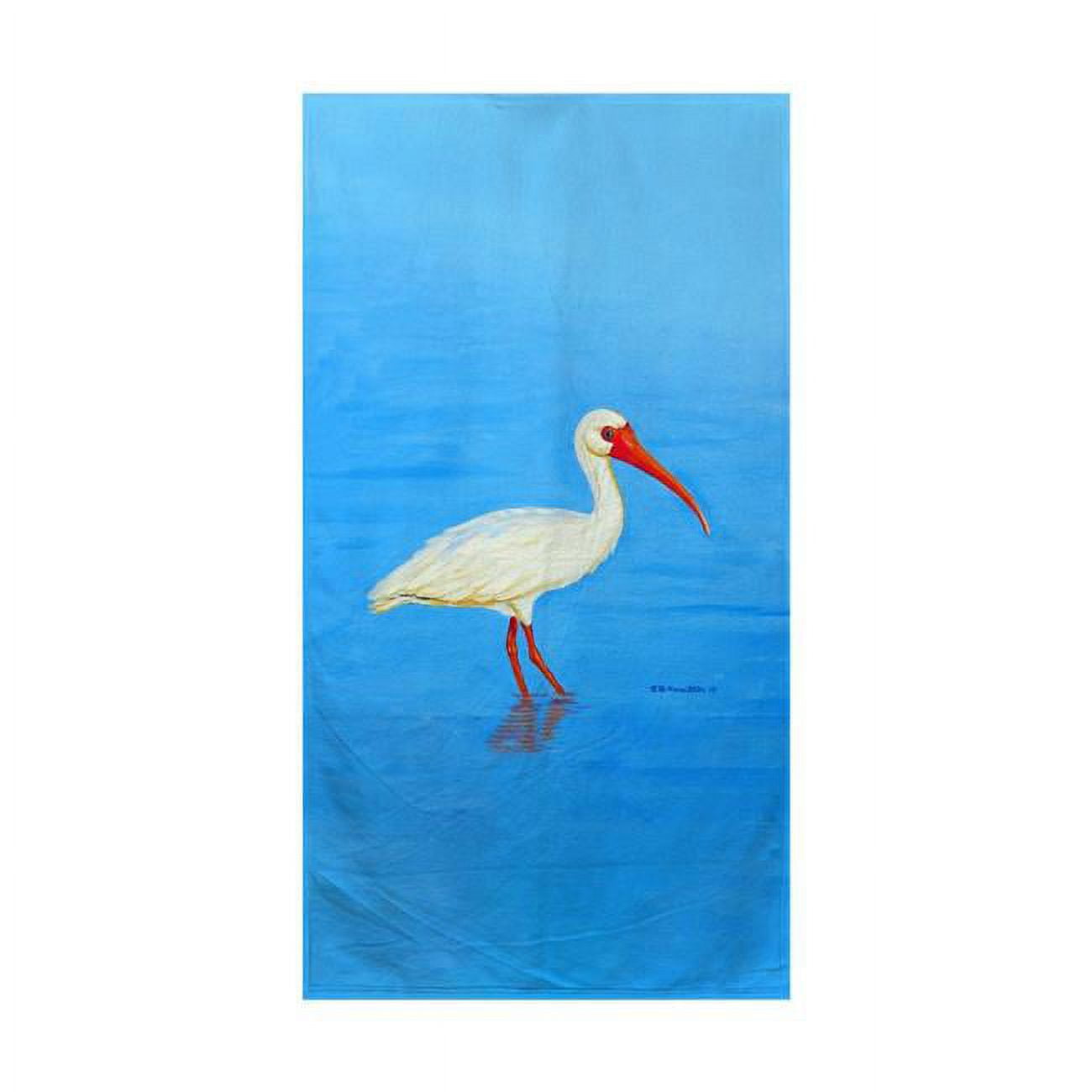 BT1086 Posing White Ibis Beach Towel