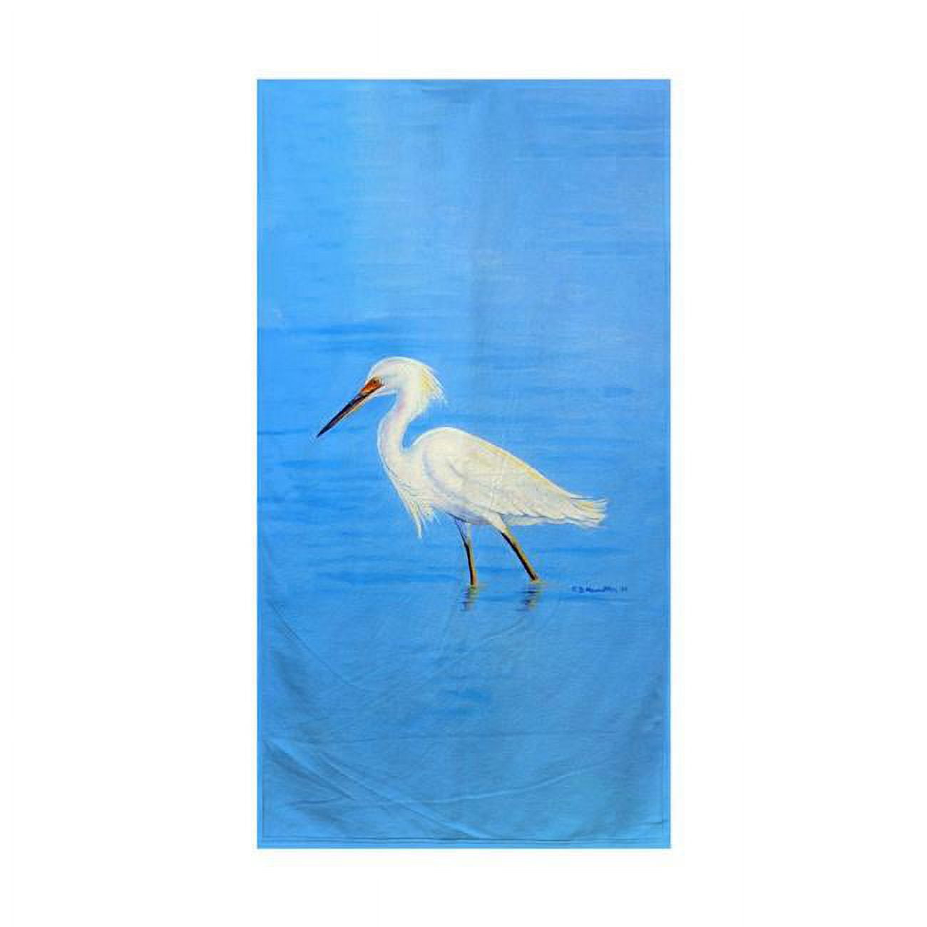 Stalking Snowy Egret Beach Towel