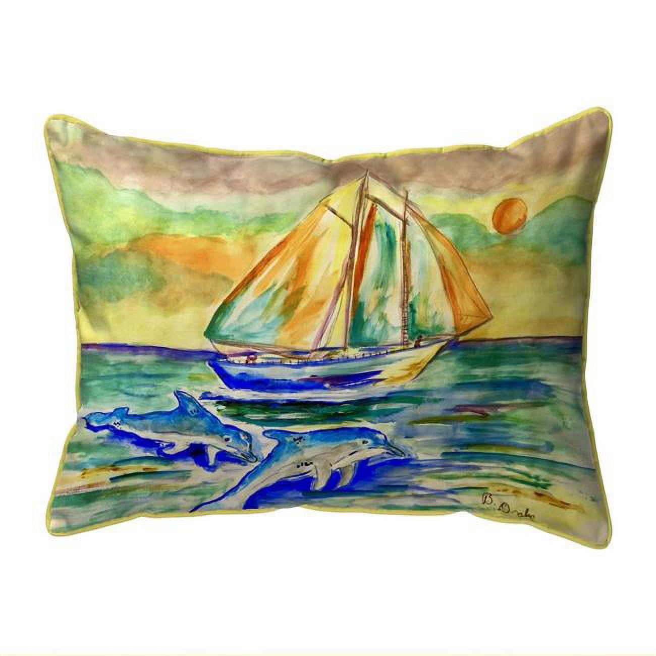 11 x 14 in. Sunset Sailing Indoor & Outdoor Pillow - Small