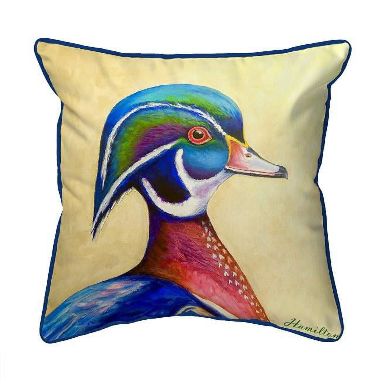 Picture of Betsy Drake HJ1200 18 x 18 in. Mr. Wood Duck Indoor & Outdoor Pillow - Large