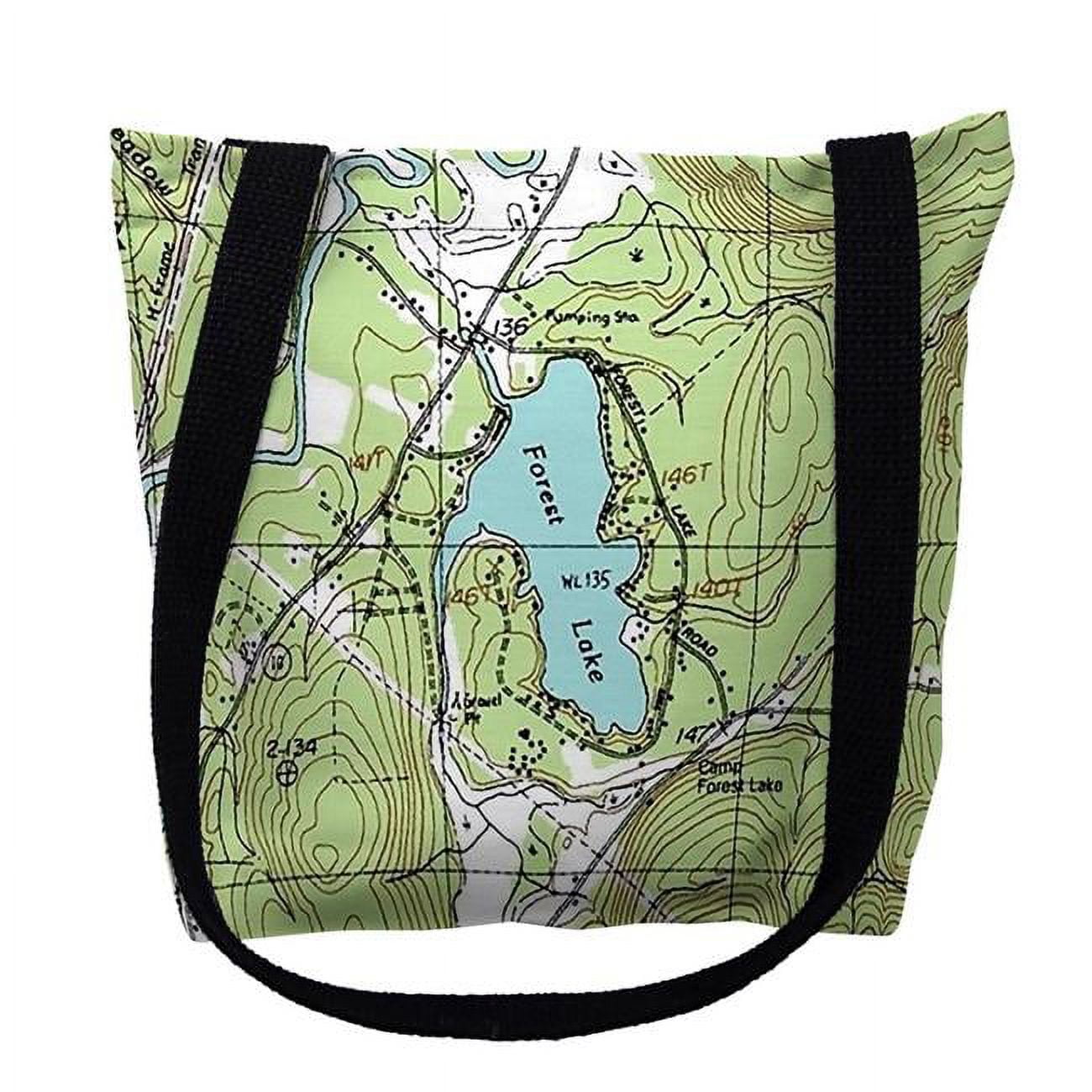 16 x 16 in. Forest Lake, NH Nautical Map Medium Tote Bag