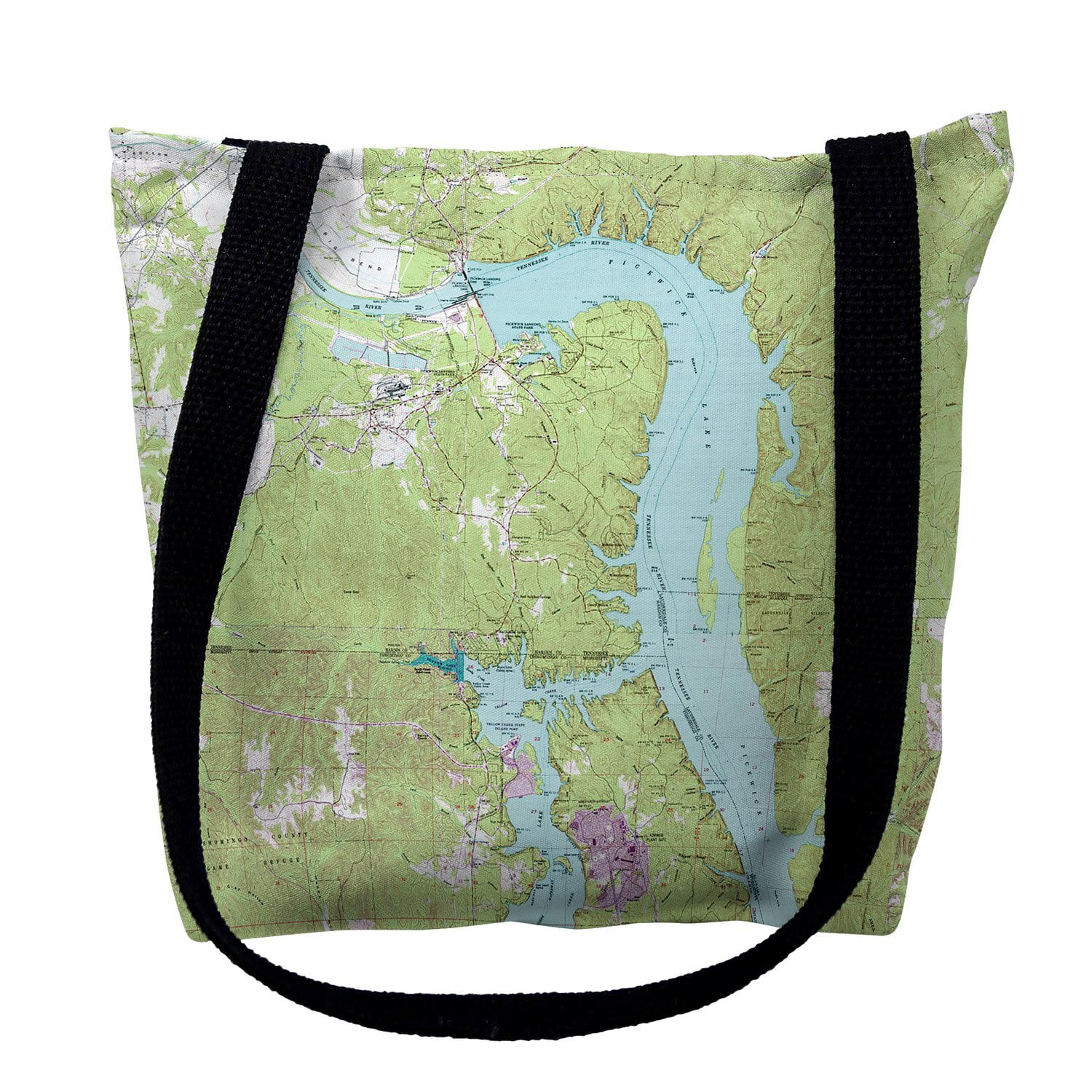 16 x 16 in. Pickwick Lake, TN Nautical Map Medium Tote Bag