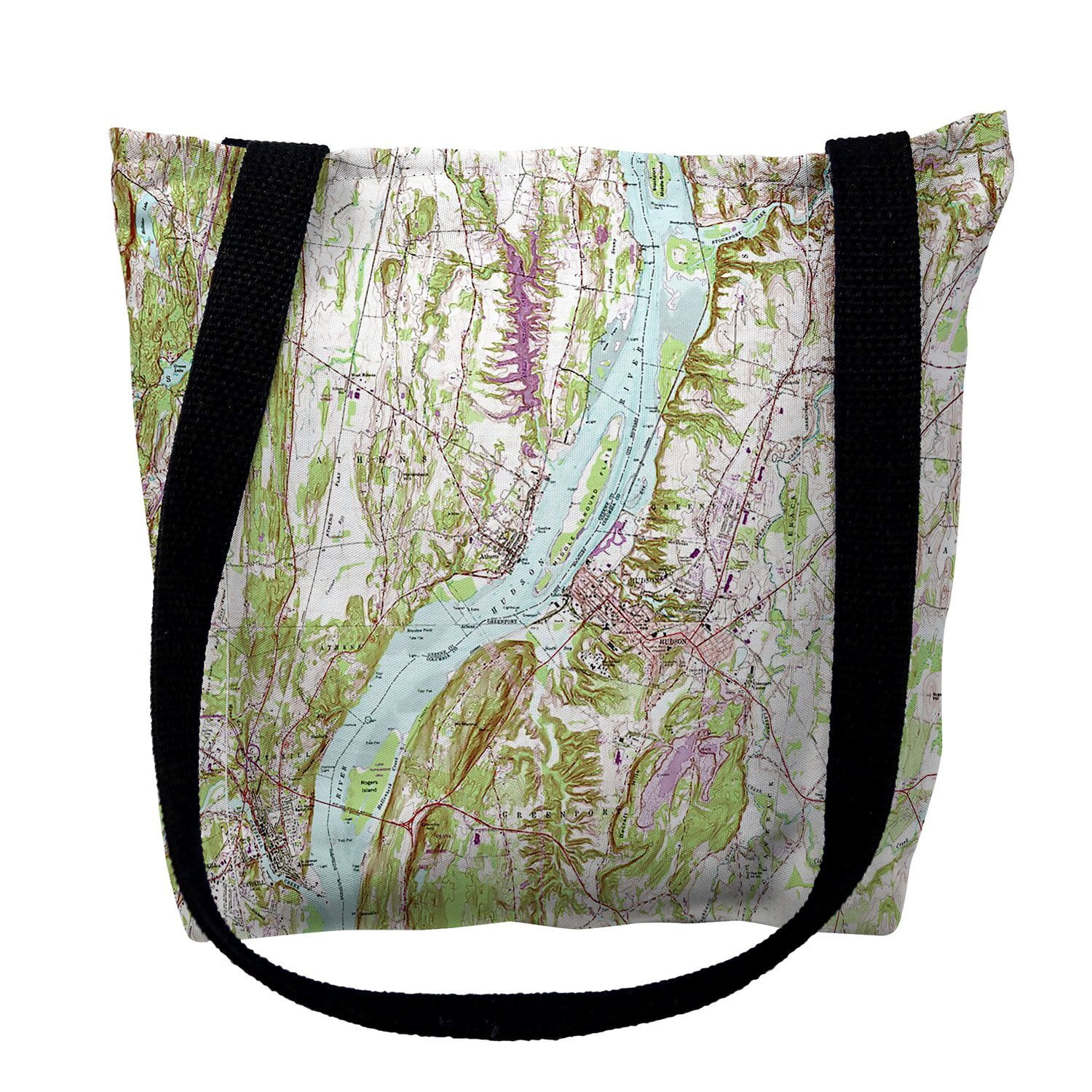 16 x 16 in. Hudson, NY Nautical Map Medium Tote Bag