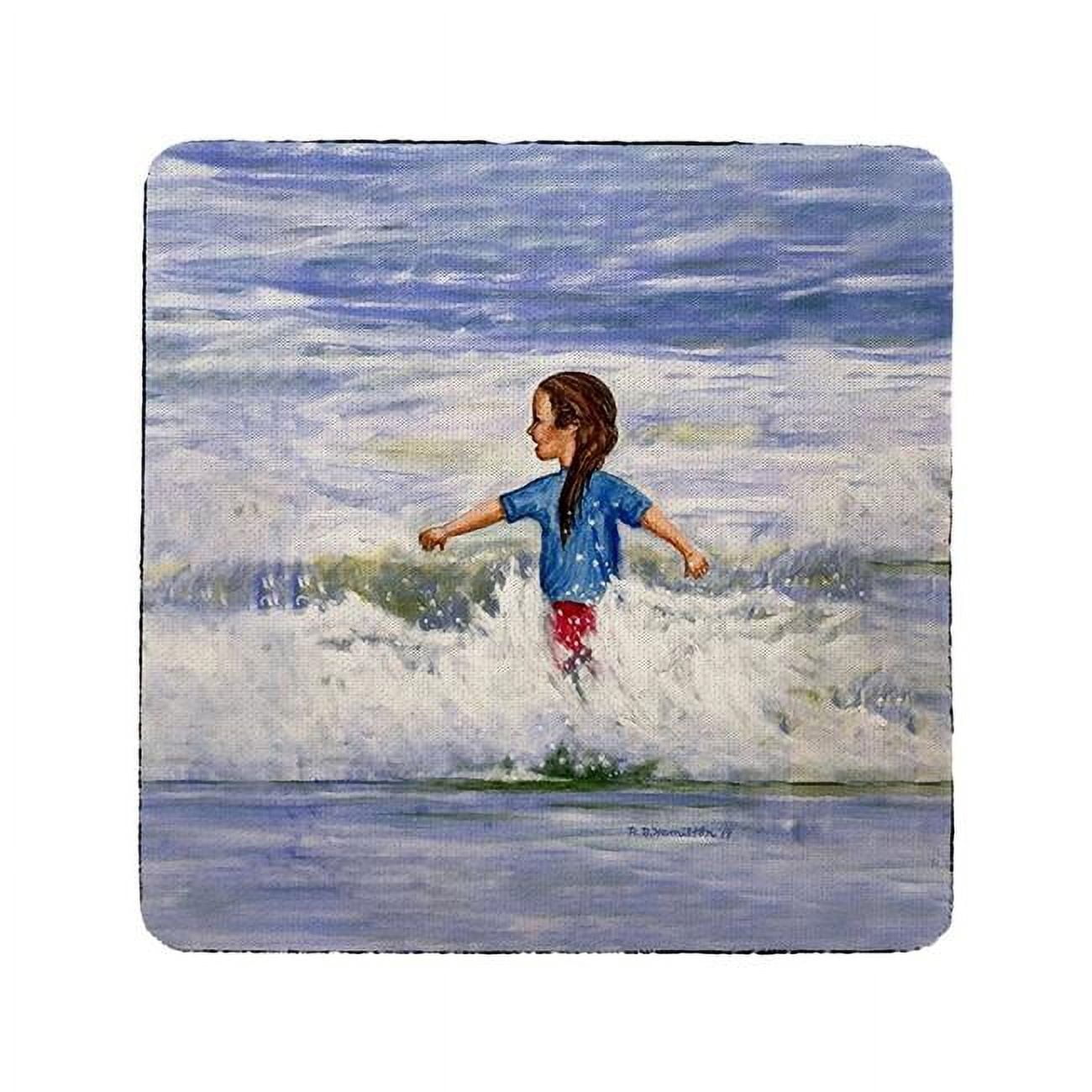 Picture of Betsydrake CT1156 Girl in Surf Coaster - Set of 4