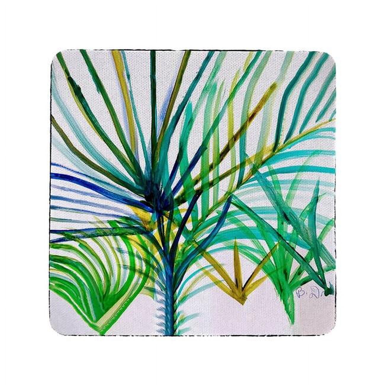 Picture of Betsydrake CT1157 Teal Palms Coaster - Set of 4