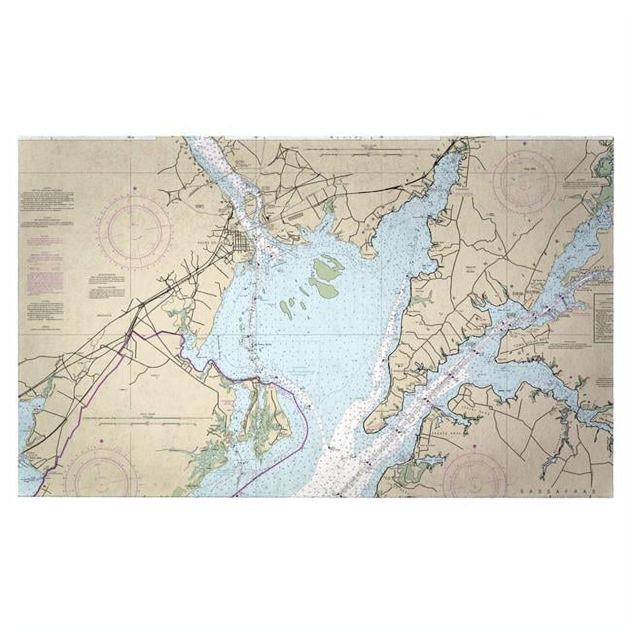 Picture of Betsydrake DM12274HBG 18 x 26 in. Head of Chesapeake Bay&#44; MD Nautical Map Door Mat