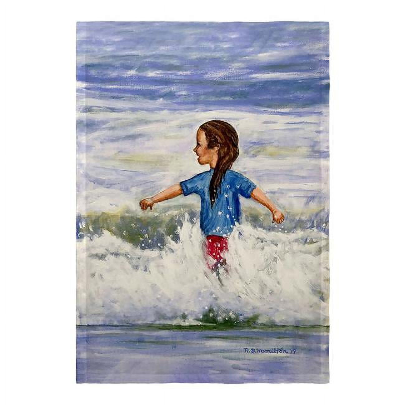 12.5 x 18 in. Girl in Surf Flag
